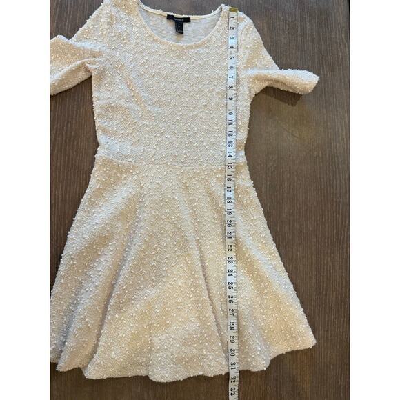 FOREVER 21 Ivory Textured A Line Fit Flare Dress Women size S - Picture 9 of 9